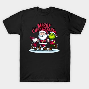 Festive Cartoon Delights: Elevate Your Holidays with Cheerful Animation and Whimsical Characters! T-Shirt